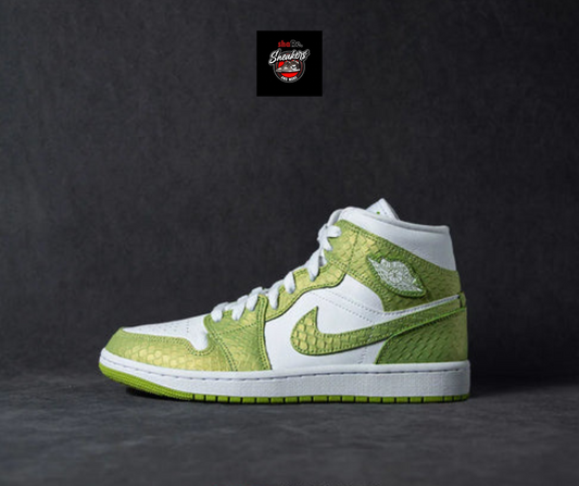 Jordan 1 Mid Green Python